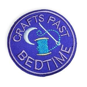 ⭐️ $6/each ⭐️ ⭐️ 2/$9 ⭐️ ⭐️3/$12 ⭐️
 Purple " Crafts Past Bedtime" Patches